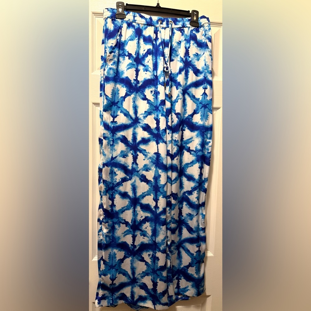 Michael Kors Blue and White Tie-Dye Pants